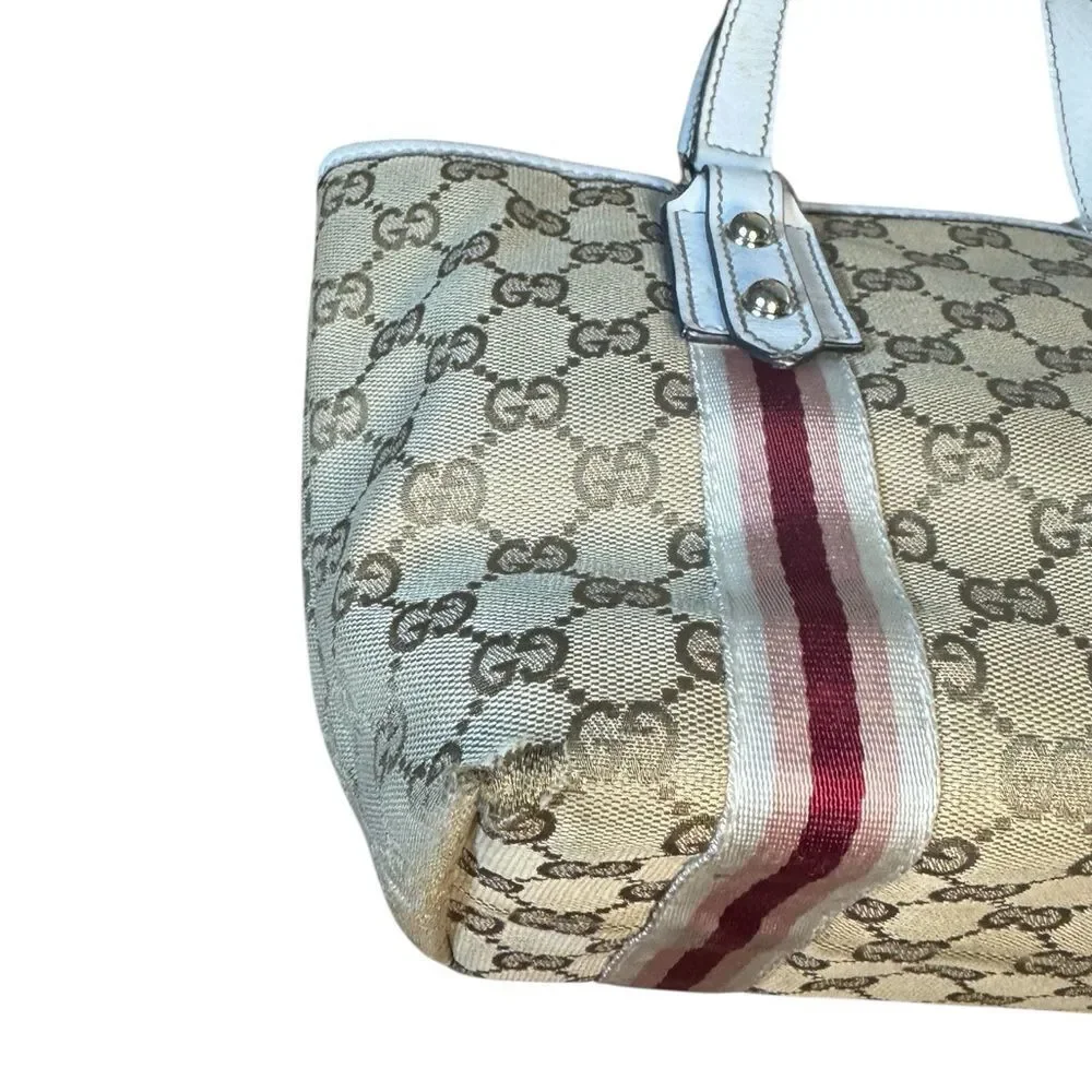 GUCCI GG Beige Canvas Jolicouer Mini Tote Bag With Starfish Charm
